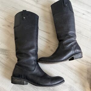 Frye Melissa Button Tall Leather Riding Boots